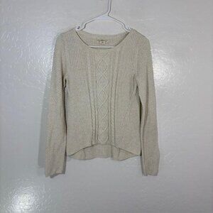 Denim & Supply Ralph Lauren Sweater Womens XS Beige Cotton Cable Knit Pullover